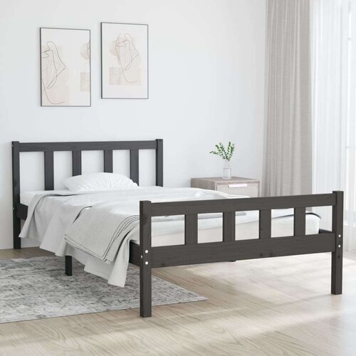  Za krevet od masivnog drva sivi 100 x 200 cm Slike