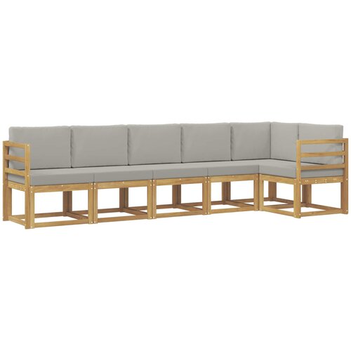  Set vanjskih sofa 6 kom. Bijela i svjetlosiva Smeđa 304 x 126,5 x 73 cm Slike
