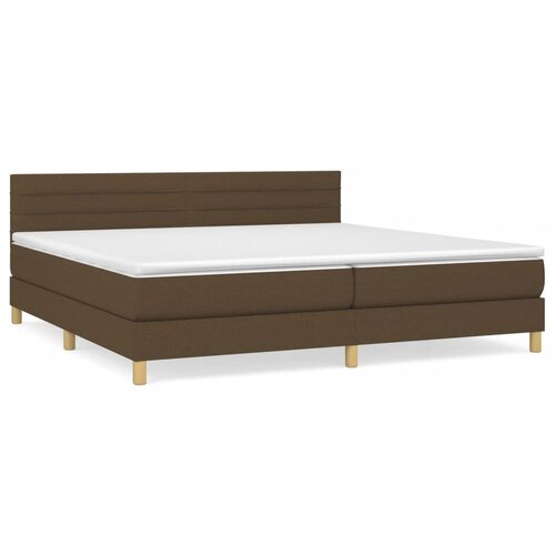Maison Chic Box spring postelja - Vzmetna postelja z vzmetnico temno rjav 200x200 cm blago SL334, (21910274) Slike