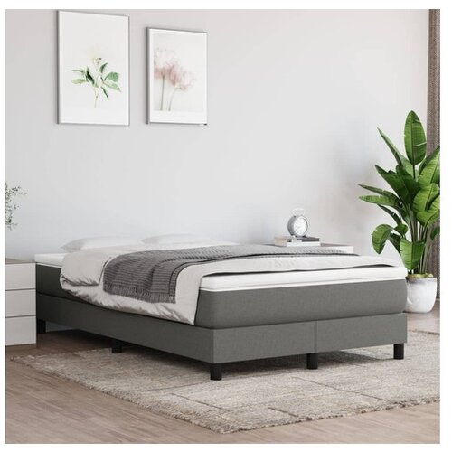  Box spring postelja z vzmetnico temno siva 120x200 cm blago Cene