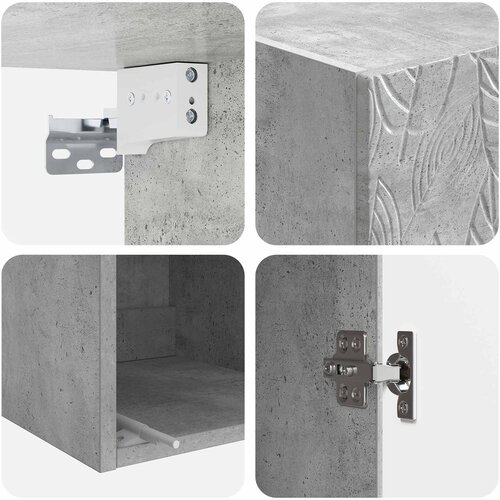 Set ormara 2 kom. Betonska siva Konstruirano drvo 33 x 34,5 x 90 cm Slike