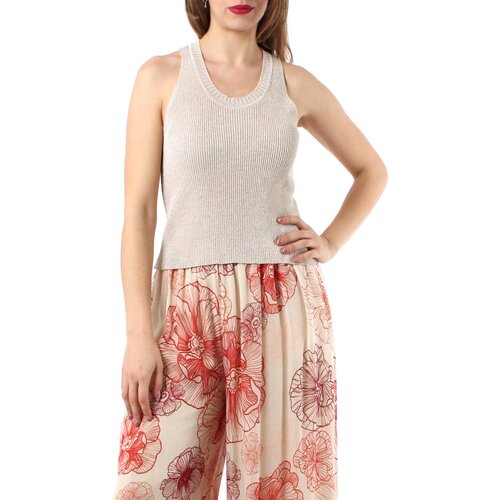 Crochè Majice brez rokavov CR08319 Bela Cene