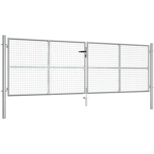  Vrtna vrata od pocinčanog čelika 400x125 cm srebrne boje Cijene
