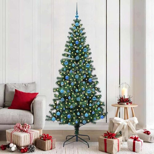 vidaXL Umjetna preddekorirana božićna jelka med 300 LED Zelena 210 cm Cene