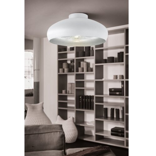 Eglo plafonjera Mogano 94548, 1x E27, &amp;Oslash;40 cm, bijela i srebrna Slike