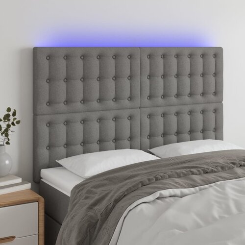  LED uzglavlje tamnosivo 144x5x118 cm od tkanine Cene
