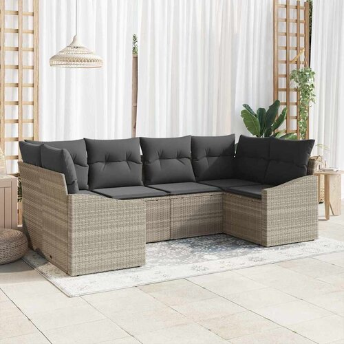  Sjedeća garnitura za vrt 6 kom. Svijetlo siva poliratan Svjetlosiva 234 x 123.5 x 69 cm Cene