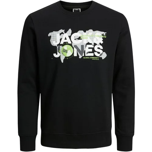 Jack & Jones Majica 'Dust' siva / svetlo zelena / črna / bela