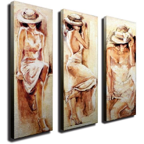 Vega 3-delna stenska slika na platnu Romantic Mood Slike