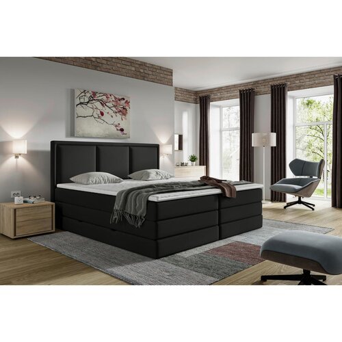 MID.YOU POSTELJA BOXSPRING 200 cm x 200 cm , tekstil črna Cene