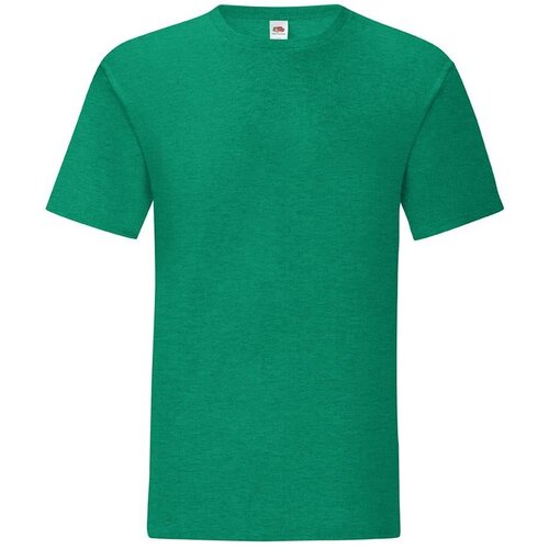 Fruit Of The Loom Green men's t-shirt in combed cotton Iconic with sleeve Cene
