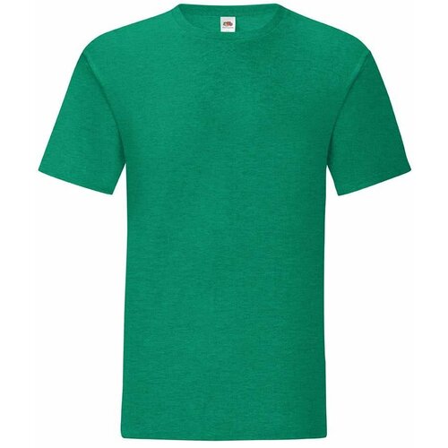 Fruit Of The Loom Green men's t-shirt in combed cotton Iconic with sleeve Cene