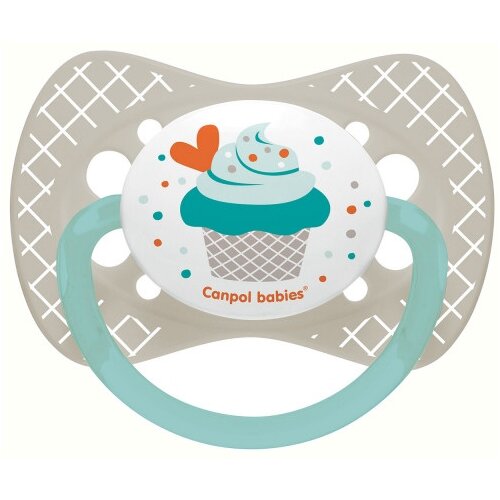 Canpol silikonska i simetrična cucla 0-6m 23/282 "cupcake"- grey Cene