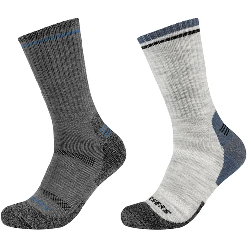 Skechers 2PPK Men Trail Wool Socks Siva