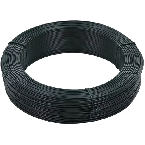 vidaXL Vezna žica za ograjo 250 m 1,4/2 mm jeklo črno zelena