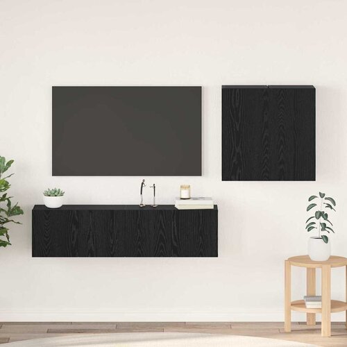  Set TV komoda 4 kom. Crni hrast Konstruirano drvo Cijene