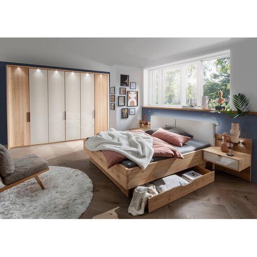 Venda POSTELJNA GARNITURA 180 cm x 200 cm , les, tekstil, leseni material barve &amp;scaron;ampanjca, hrast bianco Slike