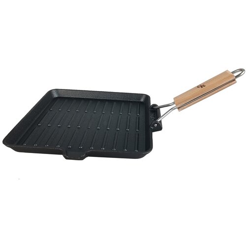 Grill King Cast Iron grill ponev s snemljivim lesenim ročajem, 24 cm Slike
