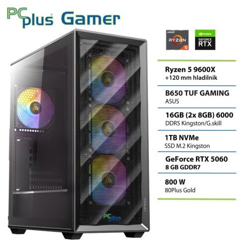 PCPLUS Gamer Ryzen 5 9600X 16GB 1TB SSD RTX 5060 8GB gaming namizni računalnik Cene