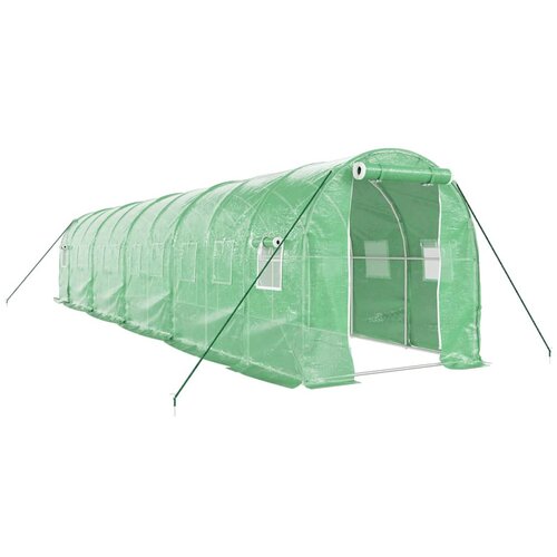 VidaXL Rastlinjak z jeklenim ogrodjem zelen 20 m&amp;sup2; 10x2x2 m, (20817193) Slike