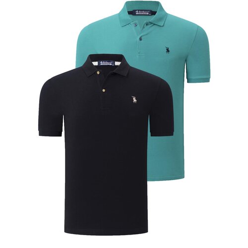 Dewberry DUAL SET T8561 MENS TSHIRT-BLACK-LIGHT GREEN Cijene