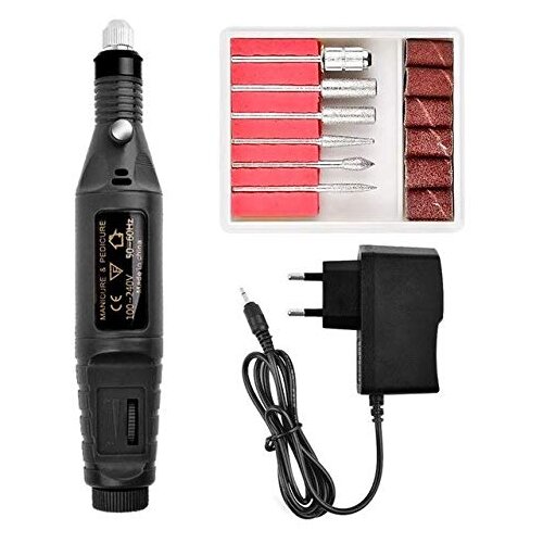 INF Električna pilica za nohte s 6 nastavki Black, (21247654) Cene