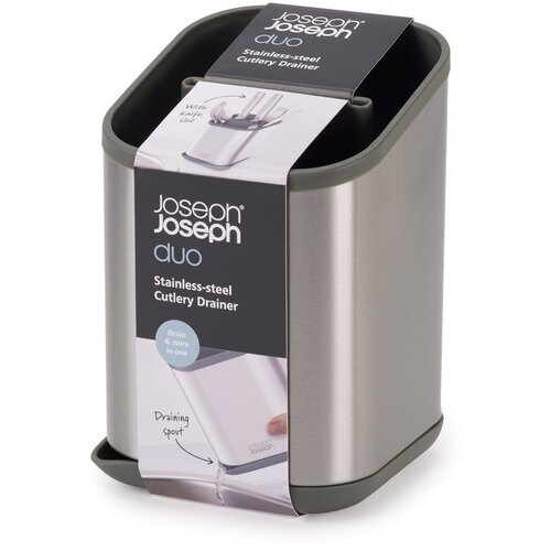 Joseph Joseph Odcejalnik posode za pribor iz nerjavečega jekla v sijajno srebrni barvi 11x11,5 cm Duo Steel &amp;ndash; Slike