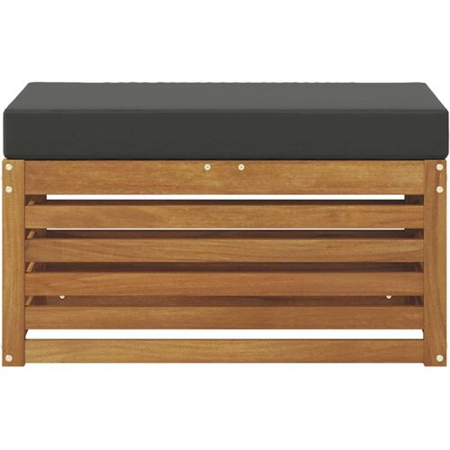  Vanjska stolica klupa s jastukom Prirodna 80 x 43 x 37 cm - Prirodno i antracit 80 cm Zatvoren prostor za noge Slike