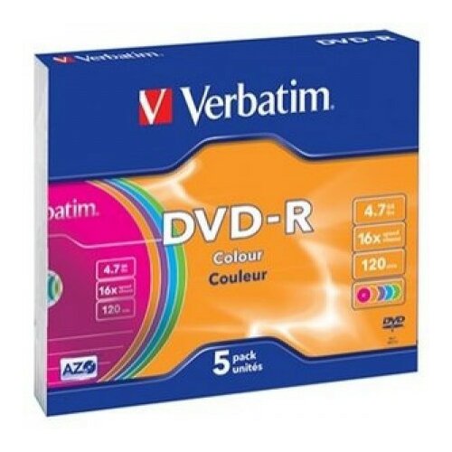 Verbatim DVD-R 4.7GB 16X COLOR 43557 disk Slike
