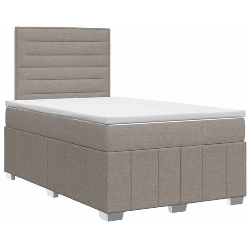  Boxspring krevet s madracem Sivosmeđa 120 x 190 cm Tkanina - Sivosmeđa 120 x 190 cm Dizajn linija Slike