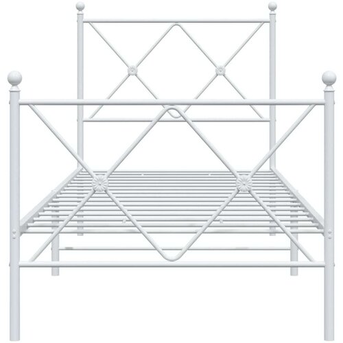 VidaXL metalni okvir kreveta uzglavlje i podnožje bijeli 80x200 cm Slike