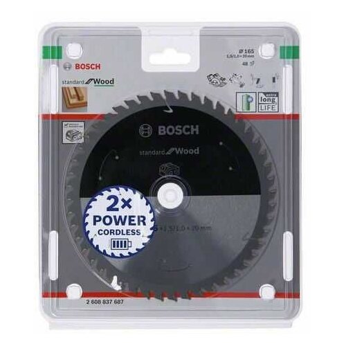 Bosch List krožne žage Standard za les (165 mm, Izvrtina: 20 mm, &Scaron;tevilo zobcev: 48 kos) Cene