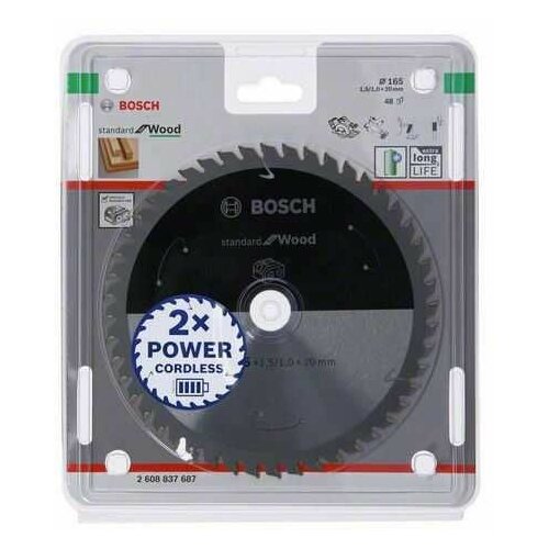 Bosch standard for wood list kružne testere za akumulatorske testere 165x1/5x20 T48 2608837687/ 165x1/5x20 T48 Slike