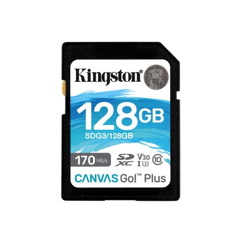 Kingston canvas Go! Plus 128GB SDXC memory card, 170/90MB/s read/write, U3, V30 ( SDG3/128GB ) Slike