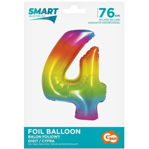  Mavrični folijski balon, 76 cm - številka 4 Cene