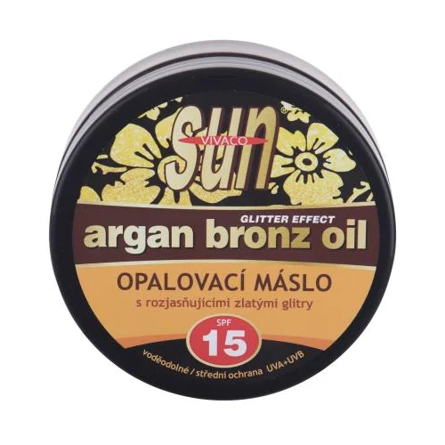 Vivaco Sun Argan Bronz Oil Glitter Effect SPF15 maslac za sunčanje s arganovim uljem i sjajem 200 ml