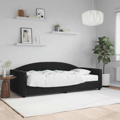 The Living Store Dnevna postelja z vzmetnico črna 90x200 cm žamet - Dnevna Postelja Z Vzmetnico, (21491134) Slike