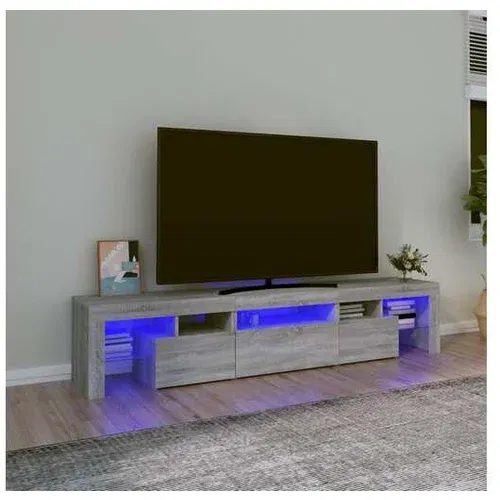  TV omarica z LED lučkami siva sonoma 200x36,5x40 cm