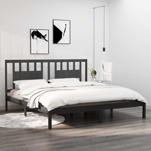  Okvir za krevet od masivne borovine sivi 200 x 200 cm Cijene
