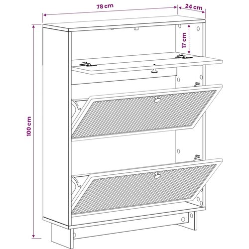  Ormar za cipele EDE 78 x 24 x 103 cm Konstruirano drvo - Bijela visokog sjaja Slike