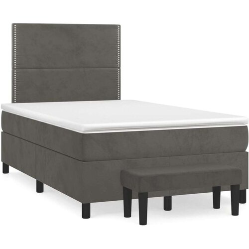  Krevet box spring s madracem tamnosivi 120 x 190 cm baršun Cijene