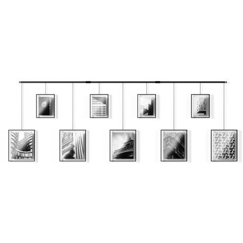 Umbra Crni metalni viseći okviri u setu 9 kom 223x77,5 cm Exhibit – Cijene