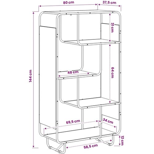  Visoka komoda Hrast artisan 80 x 37.5 x 144 cm Prerađeno drvo - Hrast artisan 80 x 37.5 x 144 cm Slike
