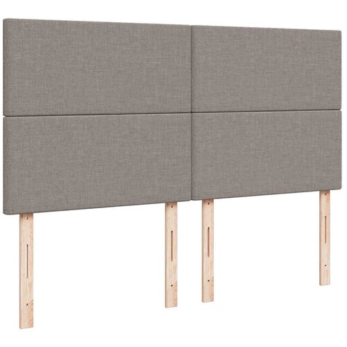  Otomanski okvir kreveta s madracima smeđesivi 200x200cm tkanine Slike