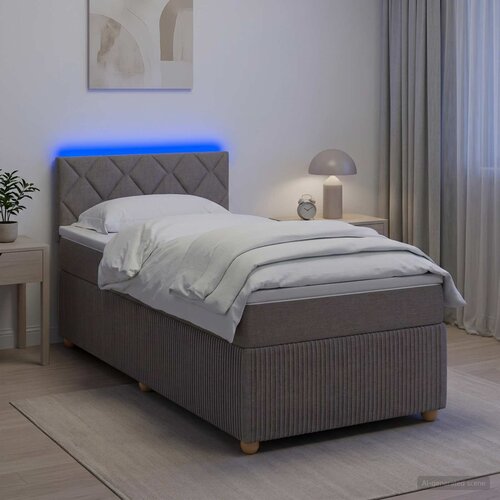  Boxspring krevet s madracem Sivosmeđa 80 x 200 cm Tkanina Slike