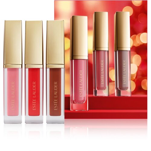 Est&amp;eacute;e Lauder Holiday Suite Kisses Glossy Pout Mini Lip Oil Trio darilni set Slike