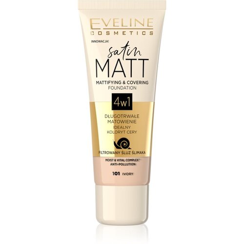Eveline Cosmetics Satin Matt matirajući puder s ekstraktom puža nijansa 101 Ivory 30 ml Cijene