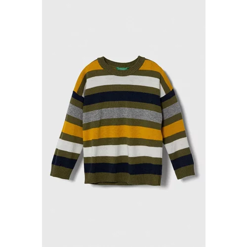 United Colors Of Benetton Otroški pulover s primesjo volne siva barva
