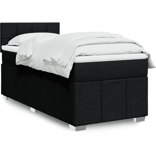 vidaXL Box spring postelja z vzmetnico črn 90x190 cm blago Cene