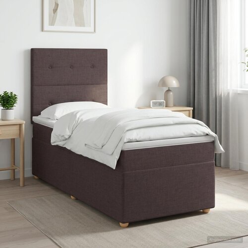  Boxspring krevet s madracem Tamno smeđa 100 x 200 cm Tkanina Cijene